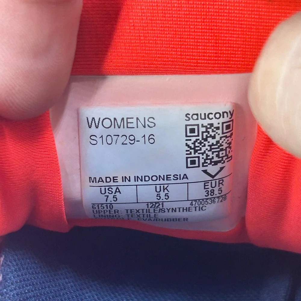 Saucony Ride 15 Womens Running Shoes Red Navy Blue S10729-16 Size 7.5 Cushioned